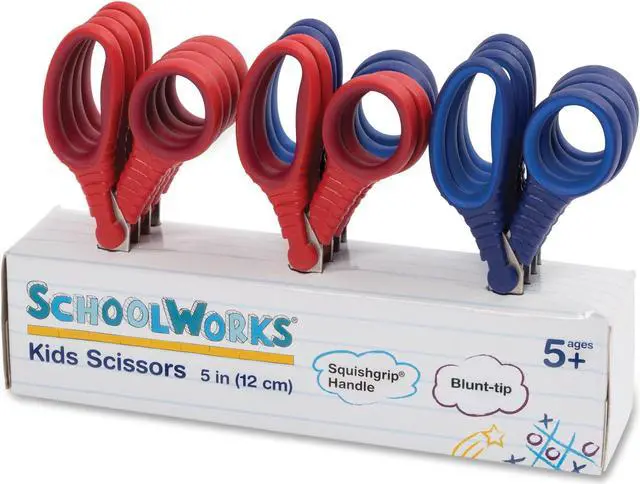 Main image of Schoolworks 5" Kids Scissors Classpack - 5" Overall Length - Left/Right - Stainless Steel