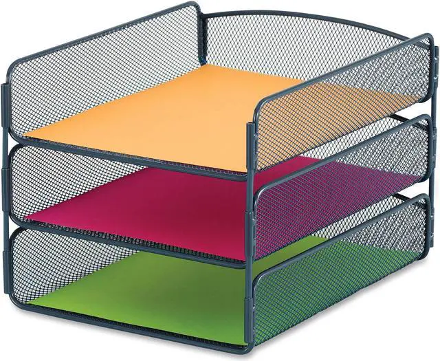 Alt view image 3 of 8 - Safco Triple Letter Tray Org 9-1/2"x11-3/4"x8" Blue 3271BU