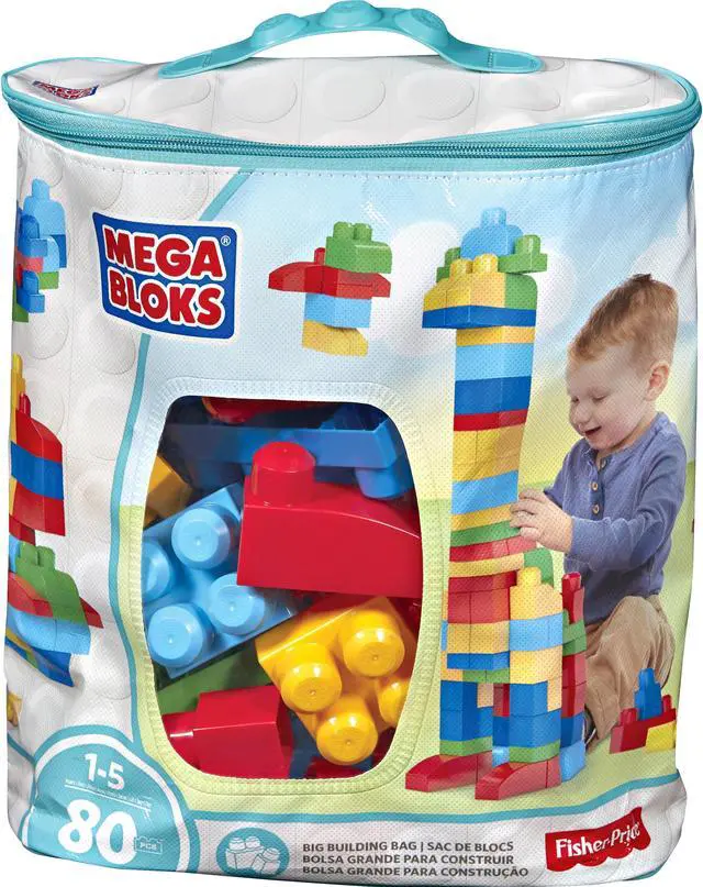 Alt view image 18 of 20 - Mega Bloks Big Building Bag, 80-Piece Classic