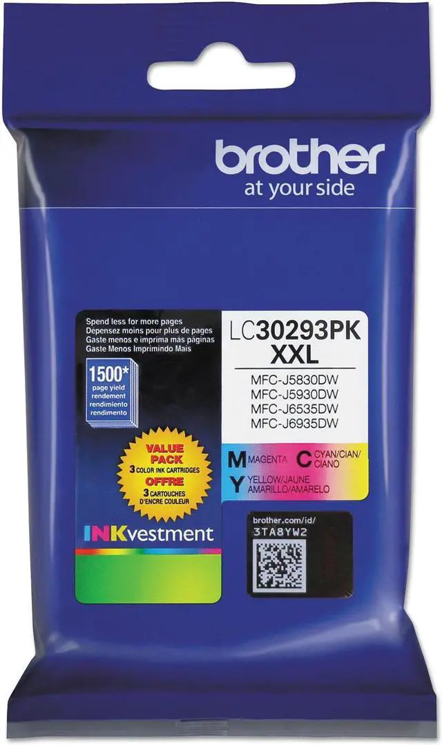 Alt view image 3 of 3 - Brother LC30293PK Super High Yield Ink Cartridge - Cyan/Magenta/Yellow
