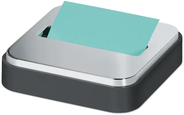Alt view image 2 of 10 - Post-it; Steel Top Pop-Up Dispenser - 3" x 3" Note - 45 Sheet Note Capacity - Black  MMMSTL330BK