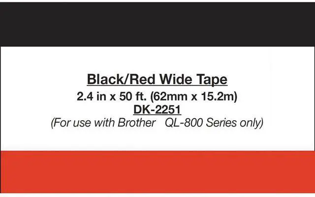 Alt view image 5 of 6 - BROTHER DK2251 Black/Red ON WHITE PAPER LABEL