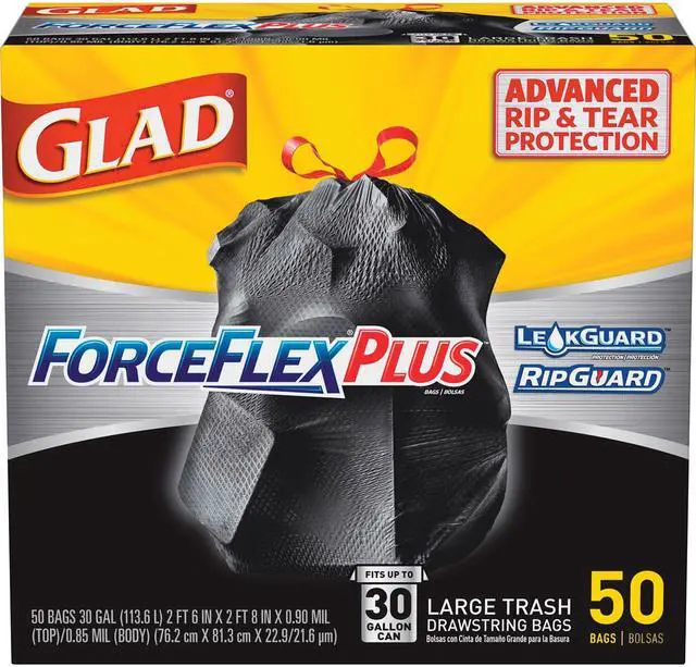 Alt view image 3 of 9 - Glad 30-gal ForceFlexPlus Drawstring Bags