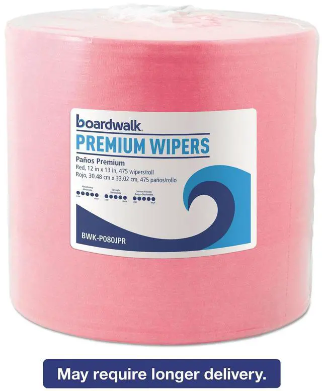 Alt view image 3 of 5 - Boardwalk P080JPR Hydrospun Wipers, Red - 12 x 13 in.