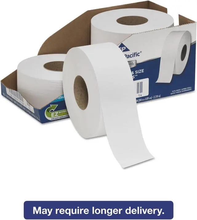 Alt view image 6 of 11 - White Jumbo Bathroom Tissue 2-Ply 3 1/2 x 1000 ft 9"Dia 4/Carton