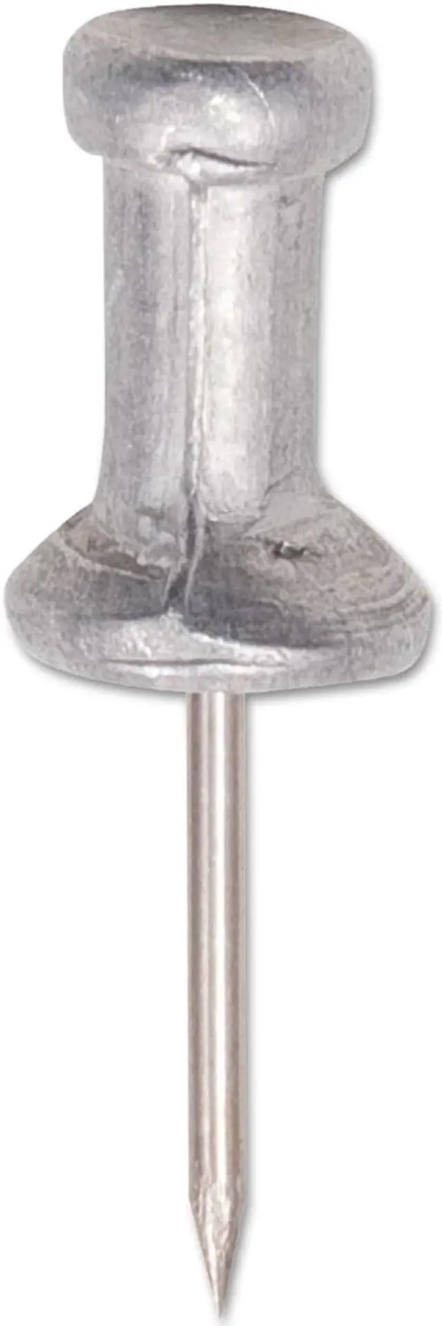 Alt view image 6 of 6 - Gem Aluminum Head Push Pins, Aluminum, Silver, 1/2", 100/Box CPAL4