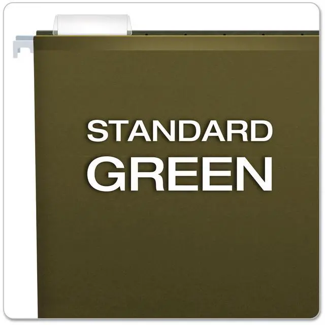 Alt view image 11 of 15 - Pendaflex Reinforced 1" Extra Capacity Hanging Folders Letter Standard Green 25/Box 4152X1