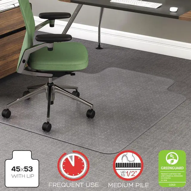 Alt view image 10 of 16 - Deflecto RollaMat Frequent Use Chair Mat for Medium Pile Carpet 36 x 48 w/Lip Clear CM15113