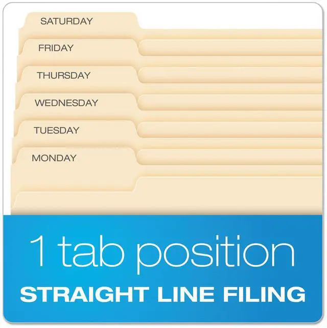 Alt view image 10 of 14 - Pendaflex Essentials File Folders 1/3 Cut First Position Top Tab Letter Manila 100/Box 752131