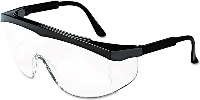 Main image of Mcr Safety Stratos Safety Glasses, Black Frame, Clear Lens SS110