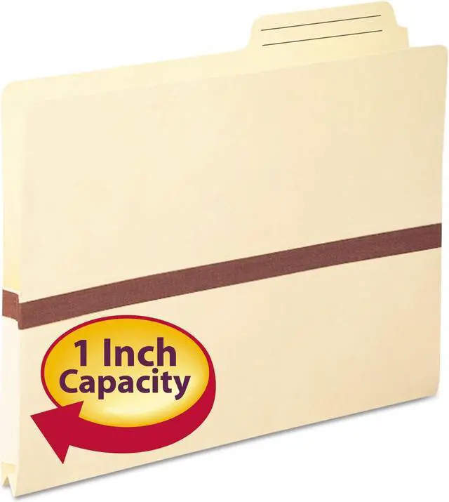 Alt view image 2 of 12 - Smead 1" Exp File Pocket 2/5 Tab Letter Manila 75487