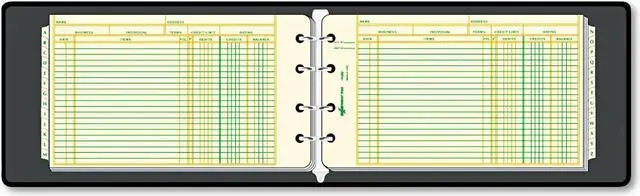 Alt view image 14 of 16 - National Four-Ring Ledger Binder Kit Black 8.5 x 5 100 Sheets/Book 63453