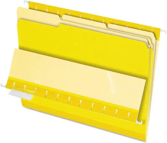 Main image of Pendaflex Interior File Folders 1/3 Cut Top Tab Letter Yellow 100/Box 421013YEL