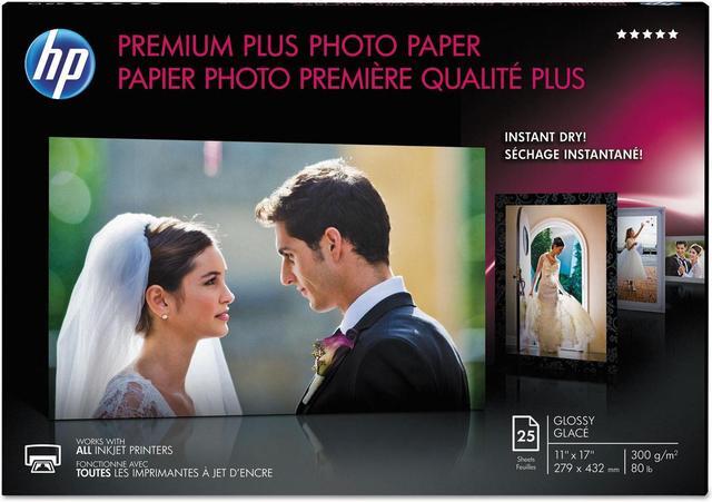 Alt view image 10 of 14 - HP Premium Plus Photo Paper, Glossy, 80 lb, 11 x 17 in. (279 x 432 mm), 25 sheets CV065A
