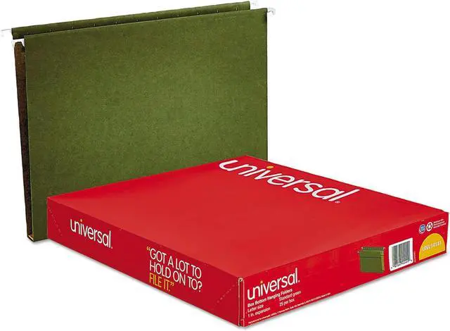 Alt view image 13 of 13 - UNIVERSAL One Inch Box Bottom Hanging Folder Pressboard Letter Standard Green 25