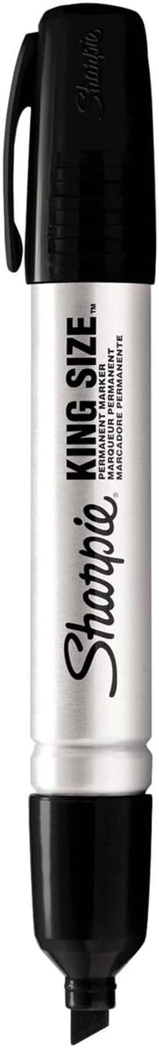Alt view image 11 of 19 - Sharpie King Size Permanent Marker Chisel Tip Black Dozen (15001A)