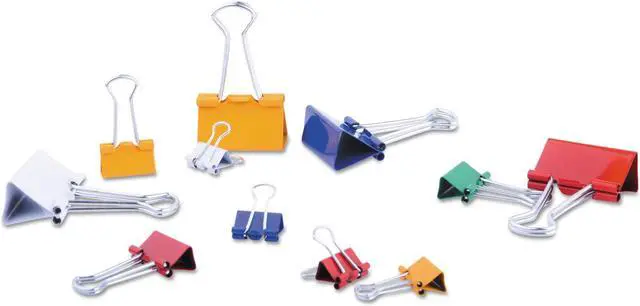 Alt view image 2 of 8 - UNIVERSAL Medium Binder Clips 5/8" Capacity 1 1/4" Wide Assorted Colors 24/Pack 31029