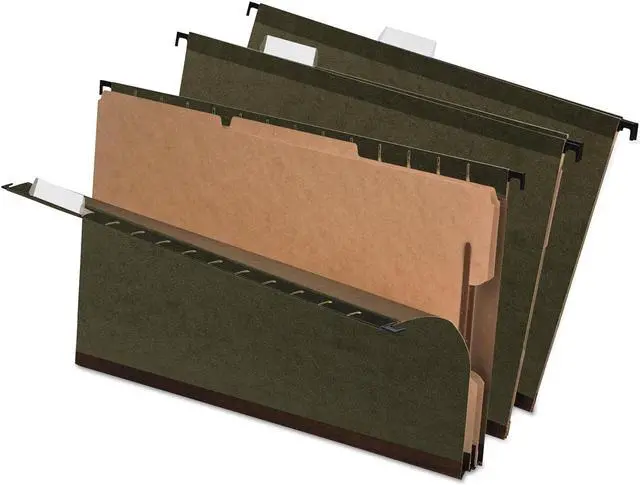 Alt view image 11 of 16 - Pendaflex 4152X2ASST 2" Capacity Reinforced Hanging File Folders- Kraft- Letter- Assorted- 25/Box
