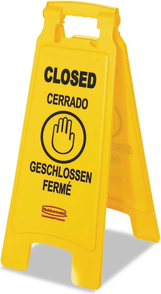Alt view image 12 of 12 - C-Floor Sign "Closed" - Yellow