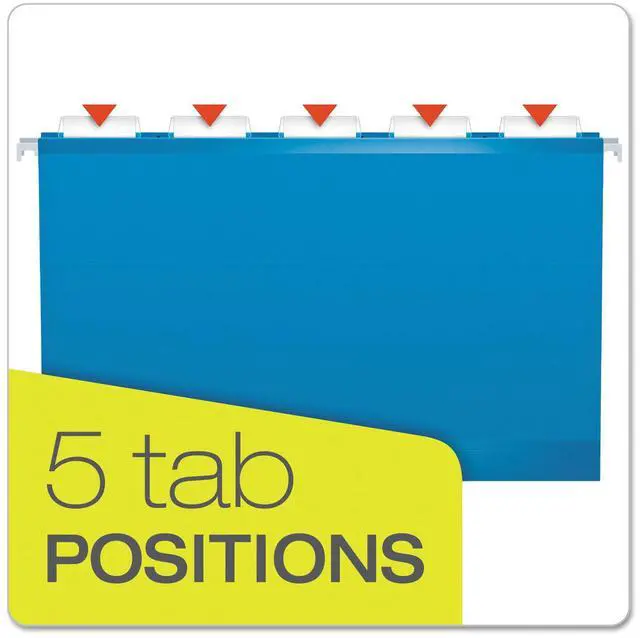 Alt view image 12 of 15 - Pendaflex Reinforced 2" Extra Capacity Hanging Folders 1/5 Tab Legal Blue 25/Box 4153X2BLU