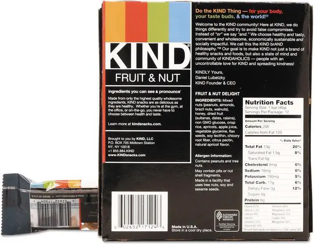 Alt view image 7 of 10 - Kind Fruit and Nut Bars, Fruit and Nut Delight, 1.4 Oz, 12/Box 17824