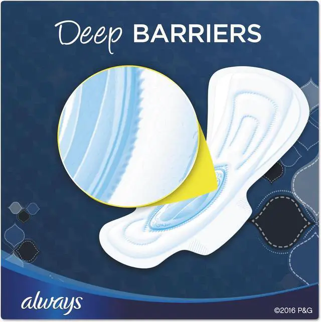 Alt view image 16 of 16 - Always maxi pads extra heavy flow overnight protection with flexi wings - 20 ...