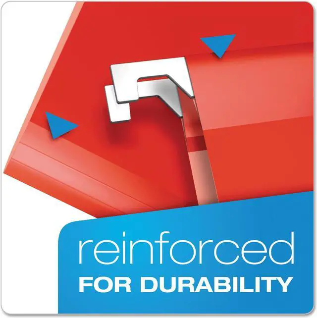 Alt view image 14 of 15 - Pendaflex Reinforced Hanging Folders 1/5 Tab Letter Red 25/Box 415215RED