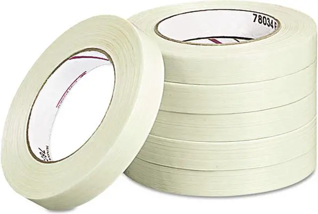Alt view image 6 of 6 - Universal 165# Medium Grade Filament Tape 18mm x 54.8m 3" Core Clear 78034