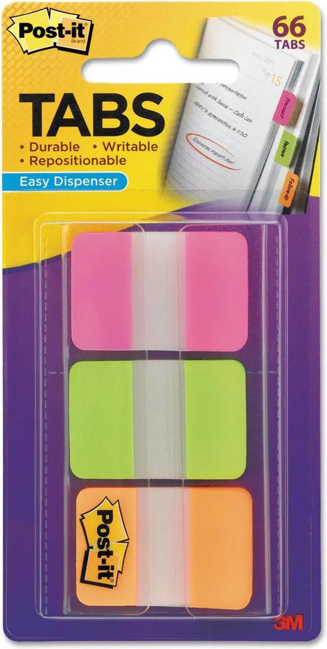 Alt view image 14 of 18 - Post-It Tabs 1" Tabs, 1/5-Cut Tabs, Assorted Brights, 1" Wide, 66/Pack 686PGO