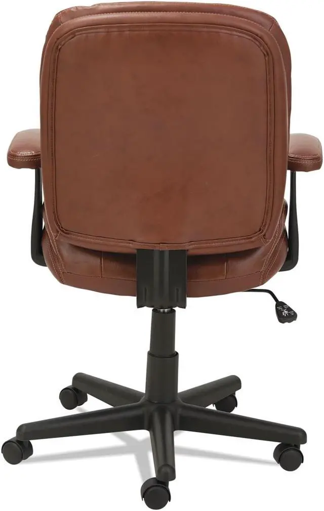 Alt view image 9 of 18 - OIF - OIFST4859 - Swivel/Tilt Leather Task Chair, Fixed T-Bar Arms, Chestnut Brown