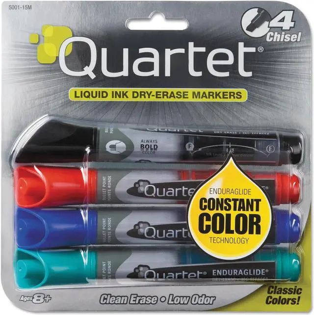 Alt view image 17 of 20 - Quartet EnduraGlide Dry Erase Marker Chisel Tip Assorted Colors 4/Set 5001M