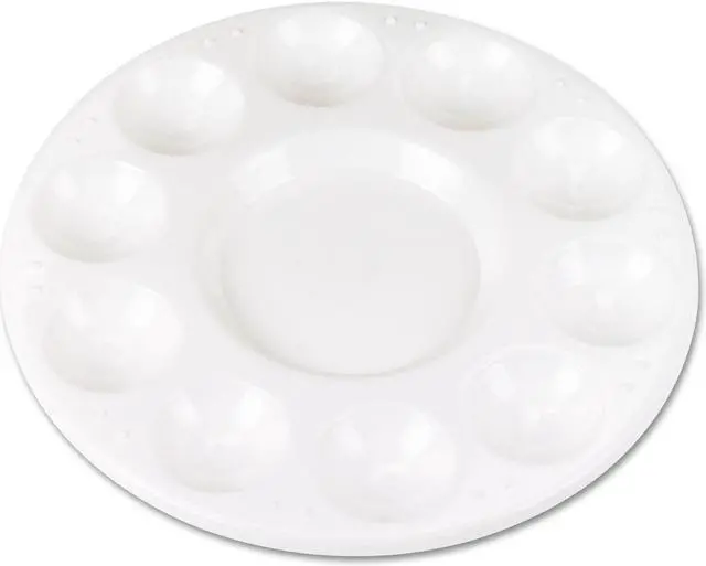 Alt view image 9 of 11 - Round Plastic Paint Trays for Classroom, White, 10/Pack