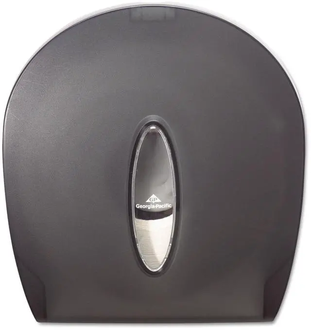 Alt view image 2 of 15 - Georgia Pacific 59009 Jumbo Jr. Bathroom Tissue Dispenser, 11.29" x 10.61" x 5.39", Translucent Smoke