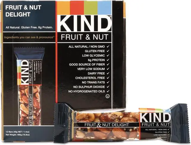 Alt view image 2 of 10 - Kind Fruit and Nut Bars, Fruit and Nut Delight, 1.4 Oz, 12/Box 17824