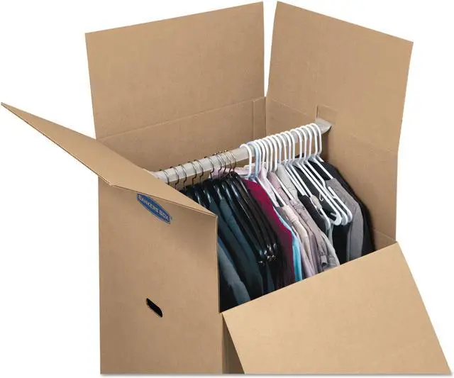 Alt view image 14 of 16 - Bankers Box SmoothMove Wardrobe Boxes 24l x 24w x 40h Kraft/Blue 3/Carton
