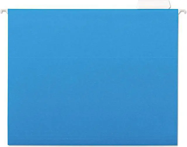 Alt view image 4 of 7 - UNIVERSAL Hanging File Folders 1/5 Tab 11 Point Stock Letter Blue 25/Box 14116