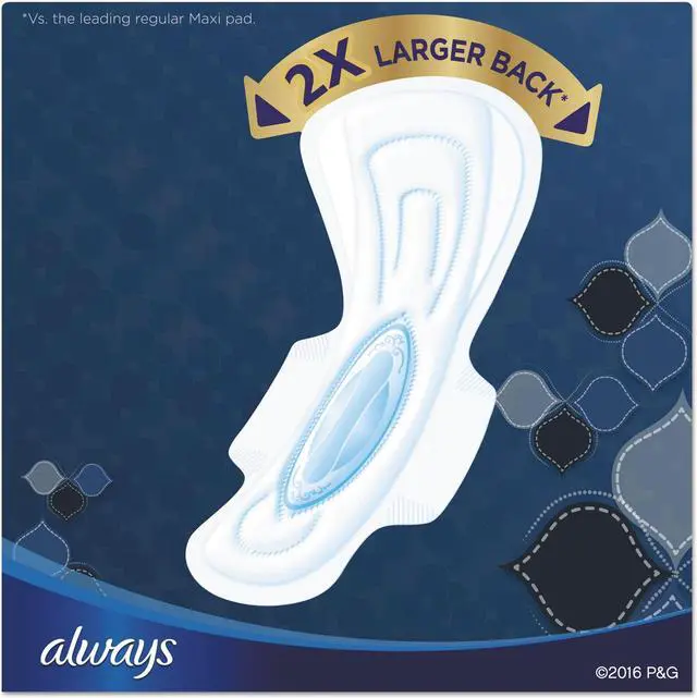 Alt view image 14 of 16 - Always maxi pads extra heavy flow overnight protection with flexi wings - 20 ...
