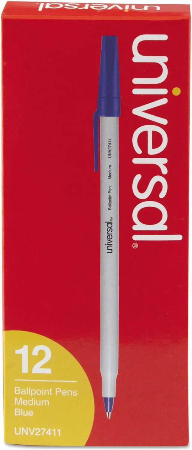 Alt view image 2 of 13 - UNIVERSAL Economy Ballpoint Stick Oil-Based Pen Blue Ink Medium Dozen 27411