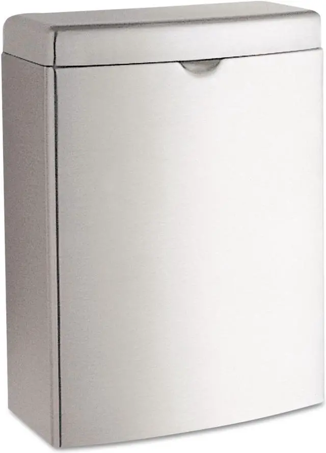 Alt view image 6 of 6 - Contura Sanitary Napkin Receptacle, Rectangular, Stainless Steel, 1gal