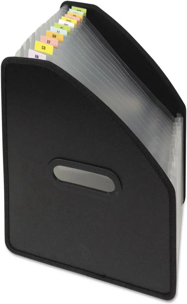 Alt view image 19 of 20 - C-Line Vertical Expanding File 13-Pocket 10" Expansion Letter Poly Black 58810