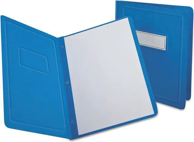 Alt view image 3 of 6 - Oxford 52501 Paper Report Cover, Tang Clip, Letter, 1/2" Capacity, Light Blue, 25/Box