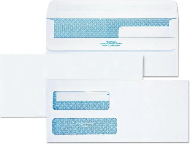 Alt view image 3 of 5 - Quality Park Redi-Seal Envelope Security #9 Double Window Contemporary White 250