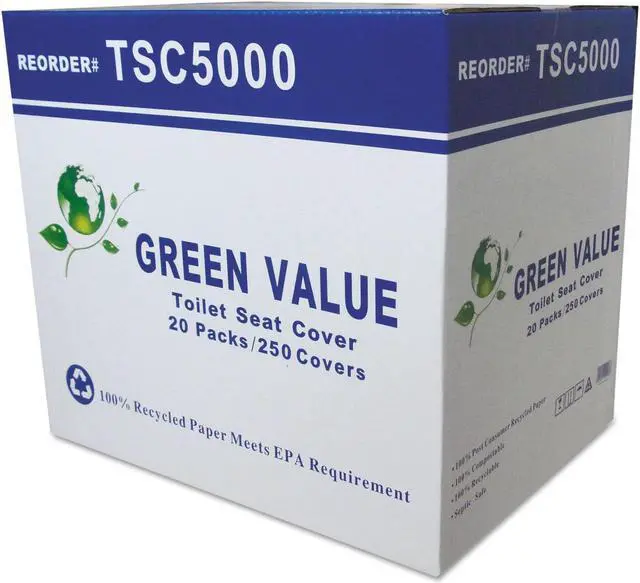 Alt view image 5 of 5 - GEN Half-Fold Toilet Seat Covers White 14 3/4 x 16 1/2 5000/Carton GVTSC5000