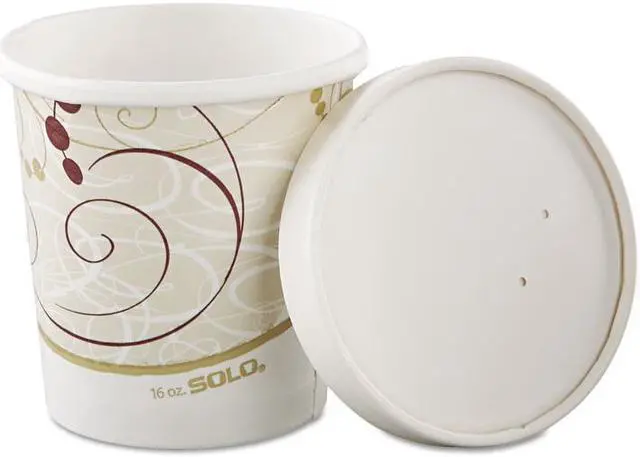 Main image of Flexstyle Double Poly Paper Container/Lid Combo 16 oz Symphony 25 Combos/Sleeve 10 Sleeves/Carton KHB16AJ8000