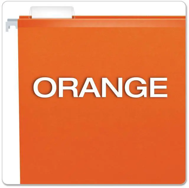 Alt view image 11 of 15 - Pendaflex Reinforced Hanging Folders 1/5 Tab Letter Orange 25/Box 415215ORA