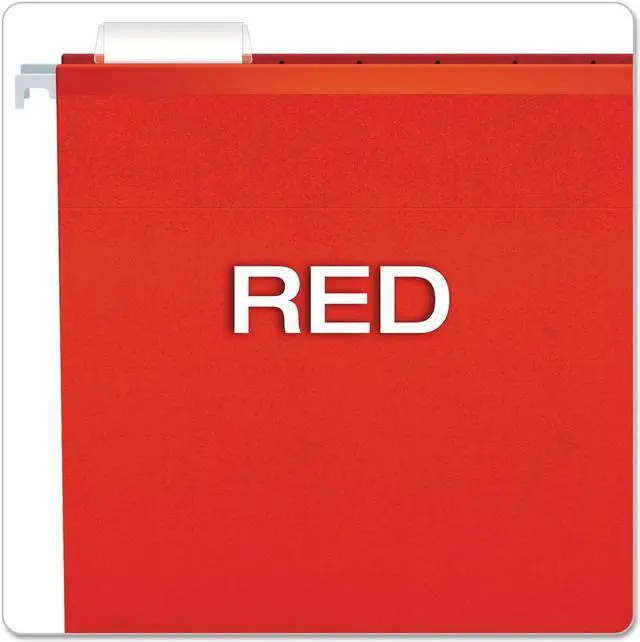 Alt view image 15 of 15 - Pendaflex Reinforced Hanging Folders 1/5 Tab Letter Red 25/Box 415215RED