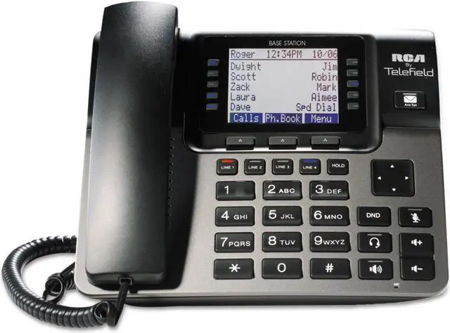 Alt view image 3 of 6 - RCA U1000 4-line Operation Unison 4 Line Business Phone System Base Integrated Answering Machine