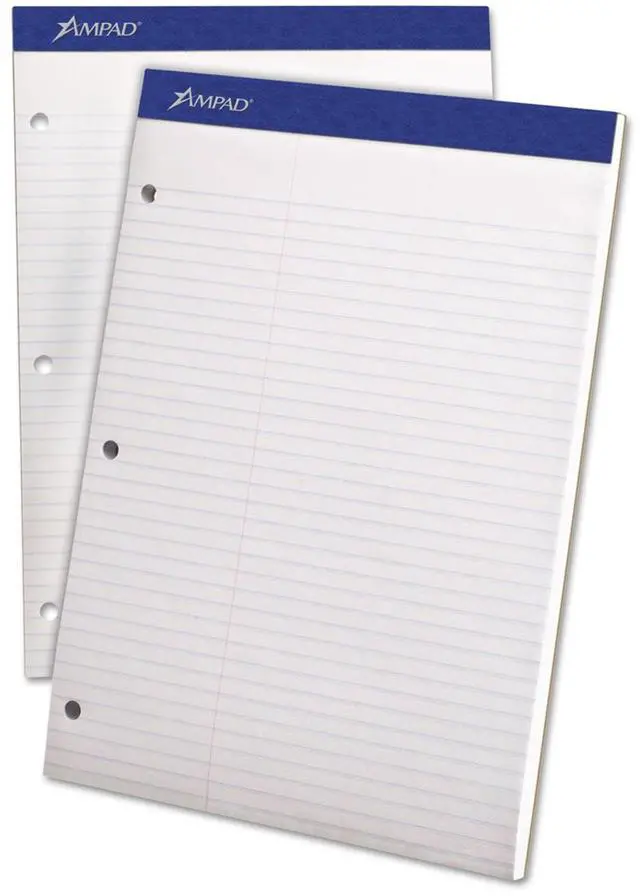Alt view image 15 of 15 - Ampad Double Sheets Pad Law Rule 8 1/2 x 11 3/4 White 100 Sheets 20345