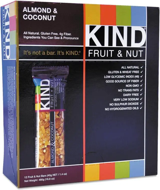 Alt view image 7 of 12 - Kind Fruit and Nut Bars, Almond and Coconut, 1.4 Oz, 12/Box 17828