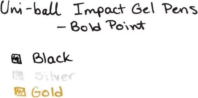 Alt view image 4 of 5 - 207 Impact Stick Gel Pen, Bold 1mm, Black Ink, Silver/Black Barrel 65800